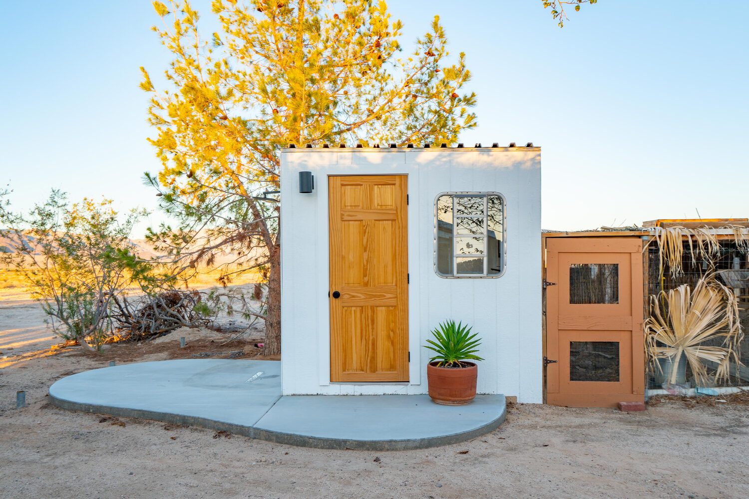After — the shed turned bathhouse