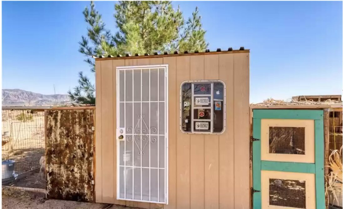 Before — the shed turned bathhouse